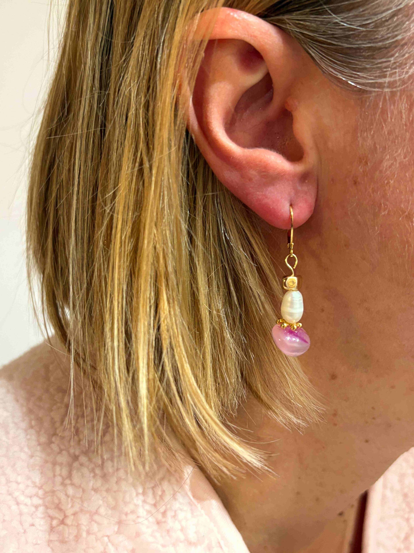 Boucles oreilles PERLA violet