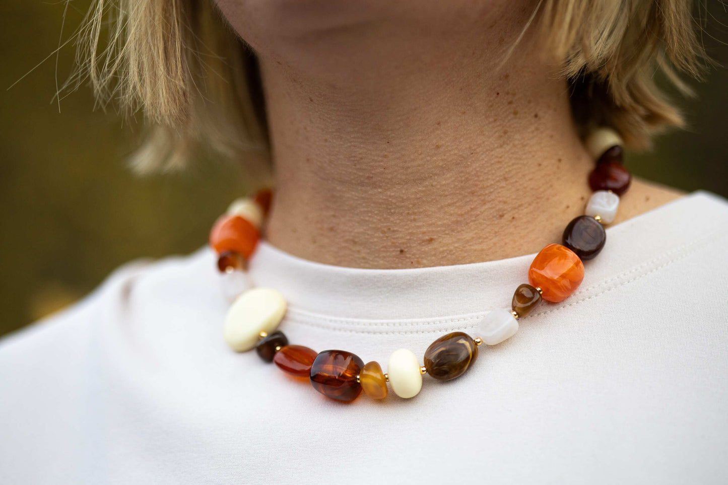 Collier BERLINGOT beige/marron