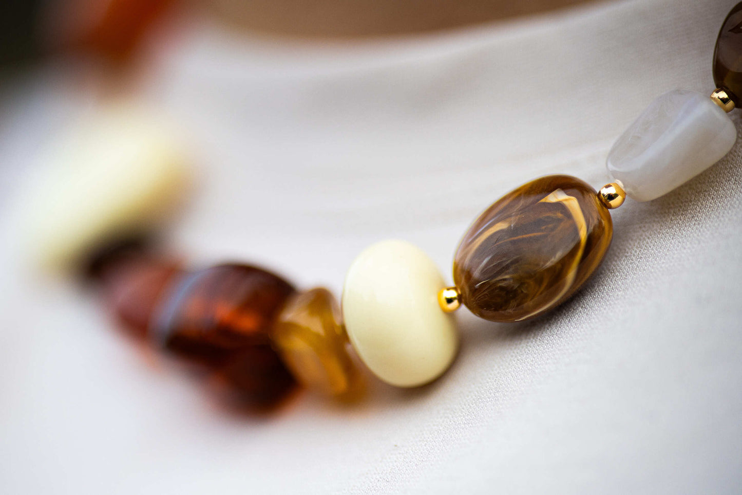 Collier BERLINGOT beige/marron