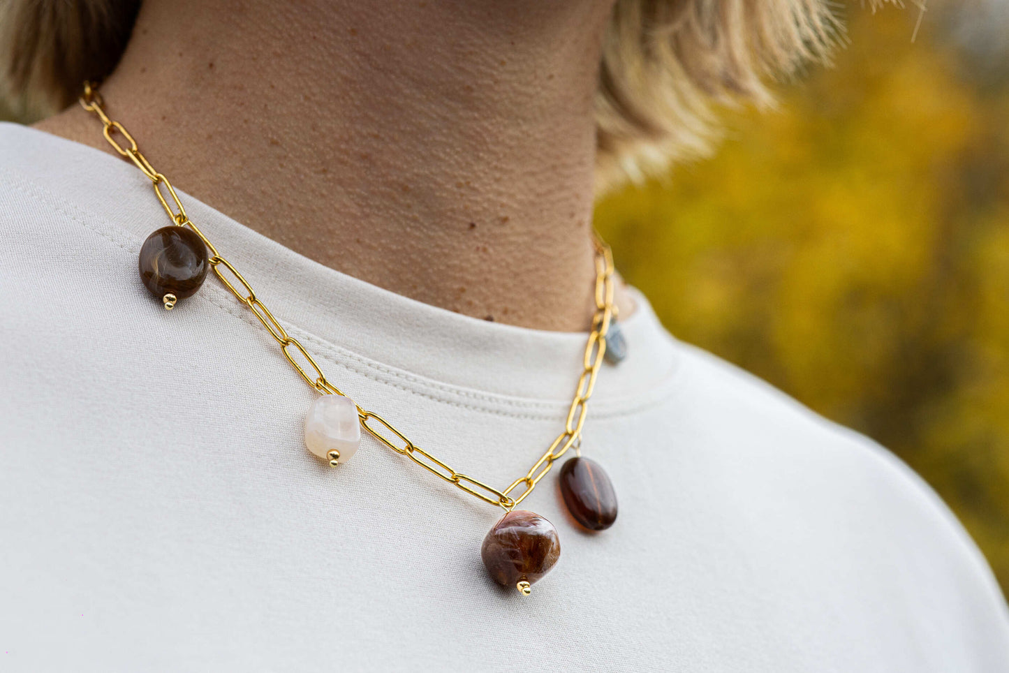 Collier COLORADAS beige/marron