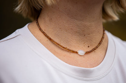 Collier LUNA marron