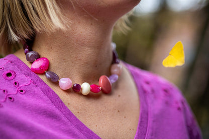 Collier BERLINGOT fuschia/prune