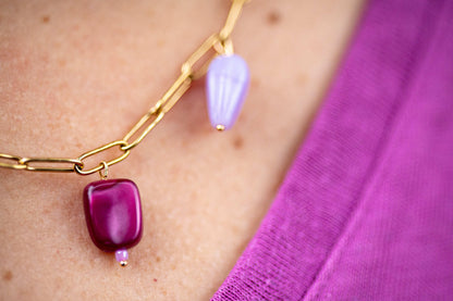 Collier COLORADAS fuschia/prune