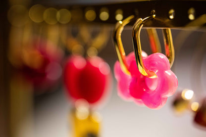 Boucles oreilles FLORA fuschia