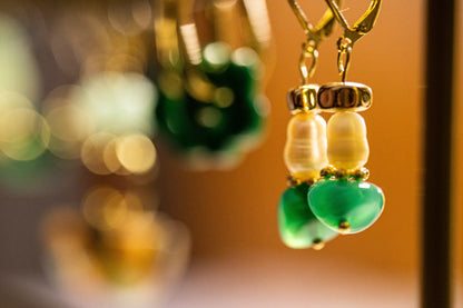 Boucles oreilles PERLA vert