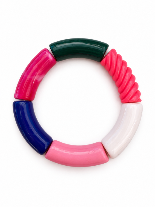Bracelet ARCOIRIS rose, vert & bleu