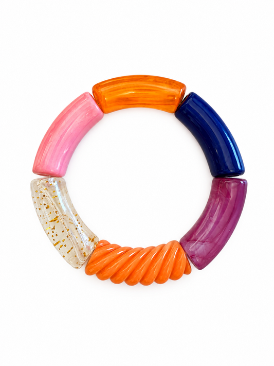 Bracelet ARCOIRIS violet, orange & bleu