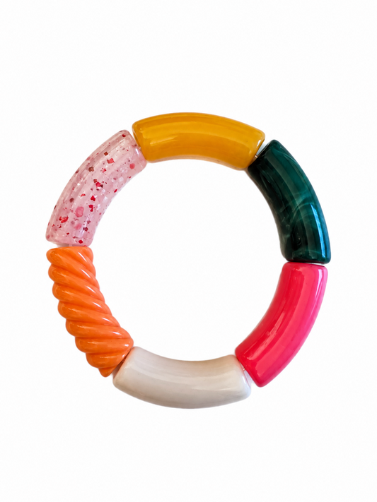 Bracelet ARCOIRIS rose, orange & vert