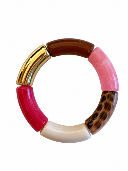 Bracelet ARCOIRIS rose & marron