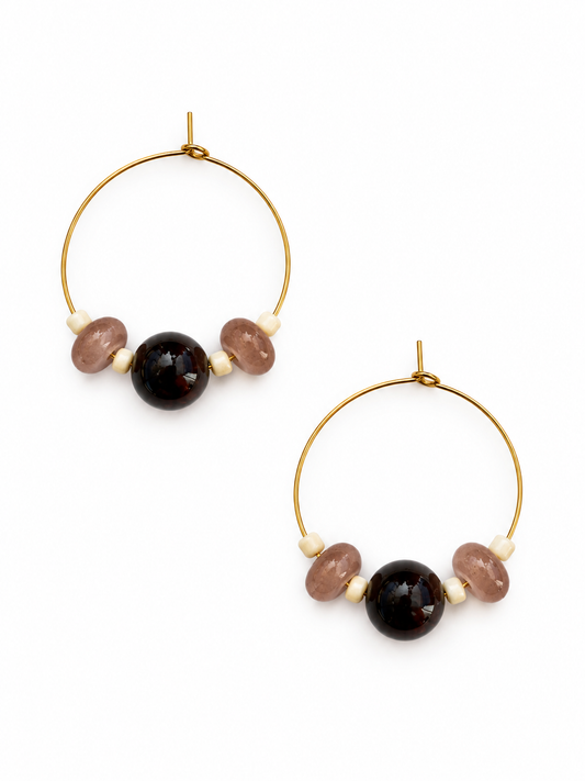 Boucles oreilles CHULA marron