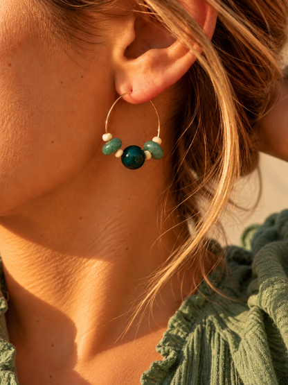Boucles oreilles CHULA verte
