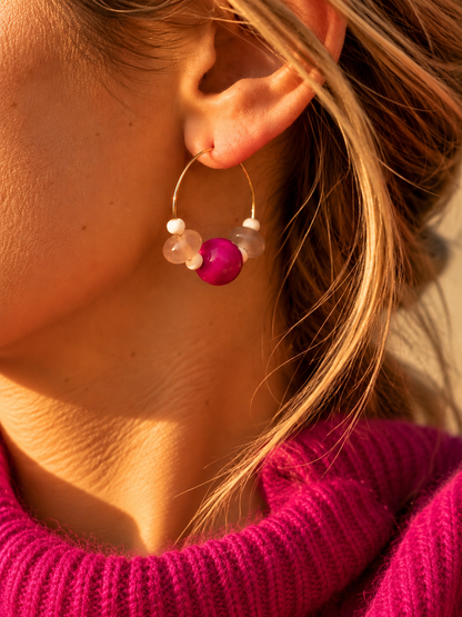 Boucles oreilles CHULA rose