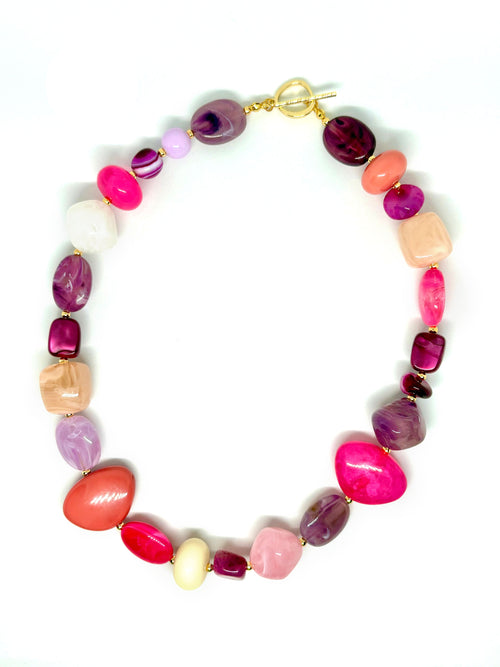 Collier BERLINGOT fuschia/prune