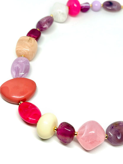 Collier BERLINGOT fuschia/prune