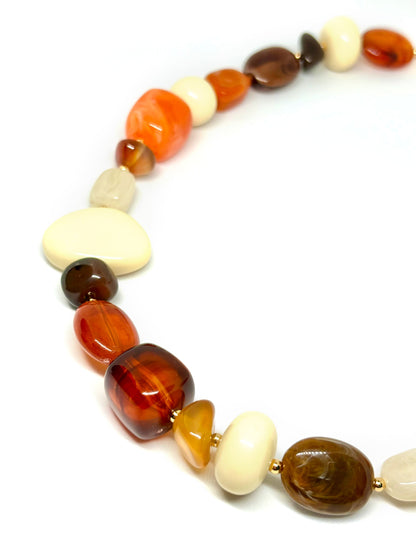 Collier BERLINGOT beige/marron