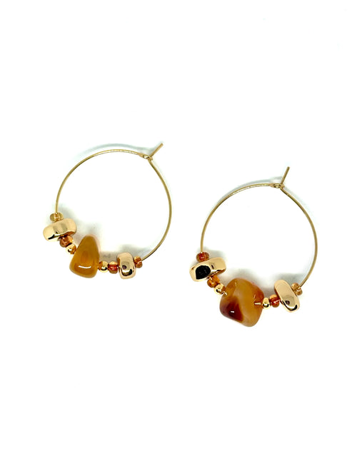 Boucles oreilles EMA marron