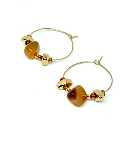 Boucles oreilles EMA marron