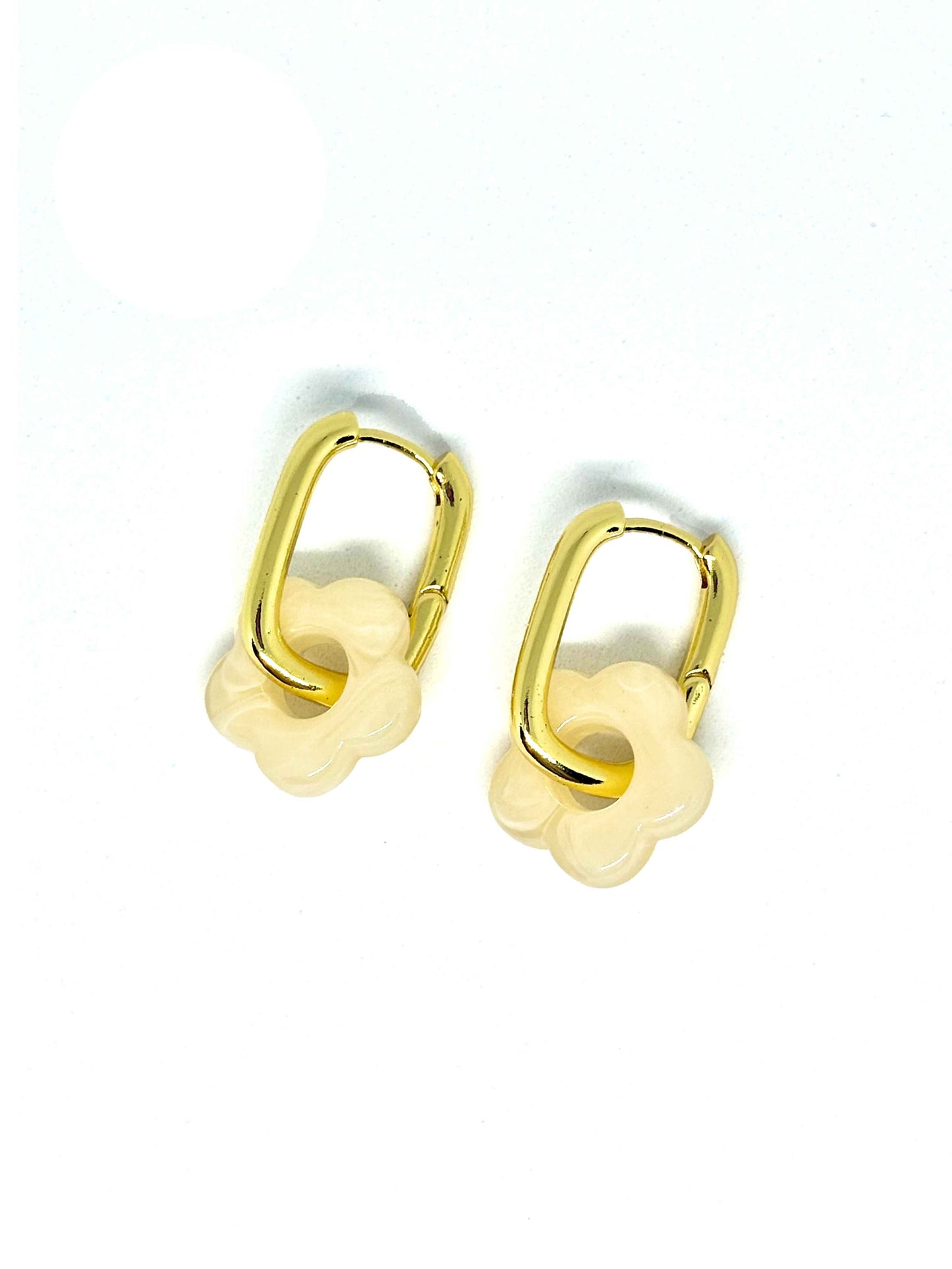 Boucles oreilles FLORA blanc