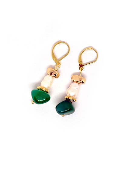Boucles oreilles PERLA vert