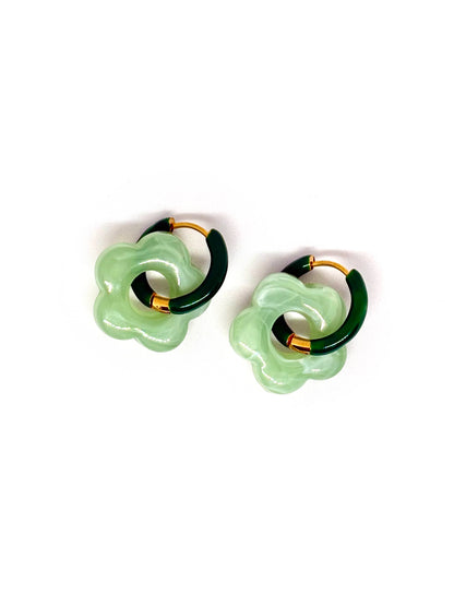 Boucles oreilles ONDA vert