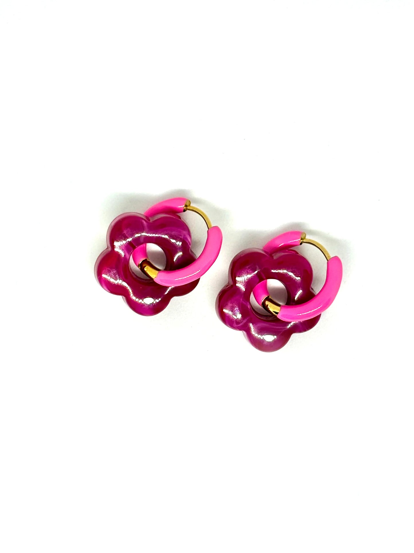Boucles oreilles ONDA prune