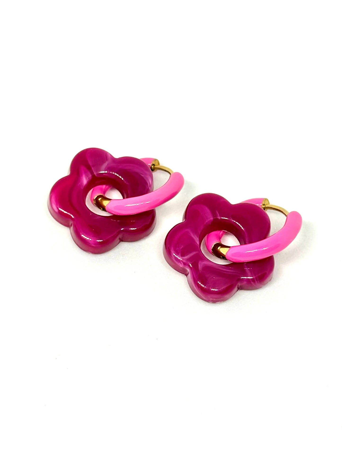 Boucles oreilles ONDA prune