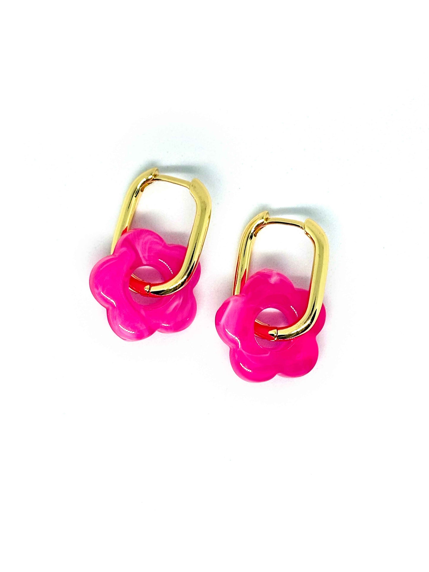 Boucles oreilles FLORA fuschia
