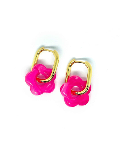 Boucles oreilles FLORA fuschia