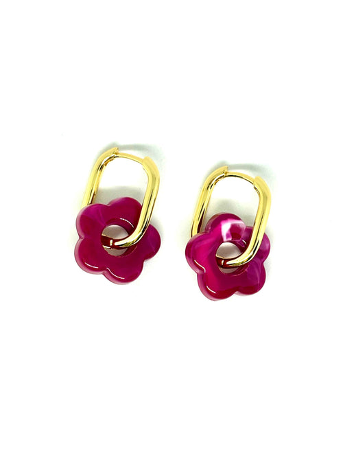 Boucles oreilles FLORA prune