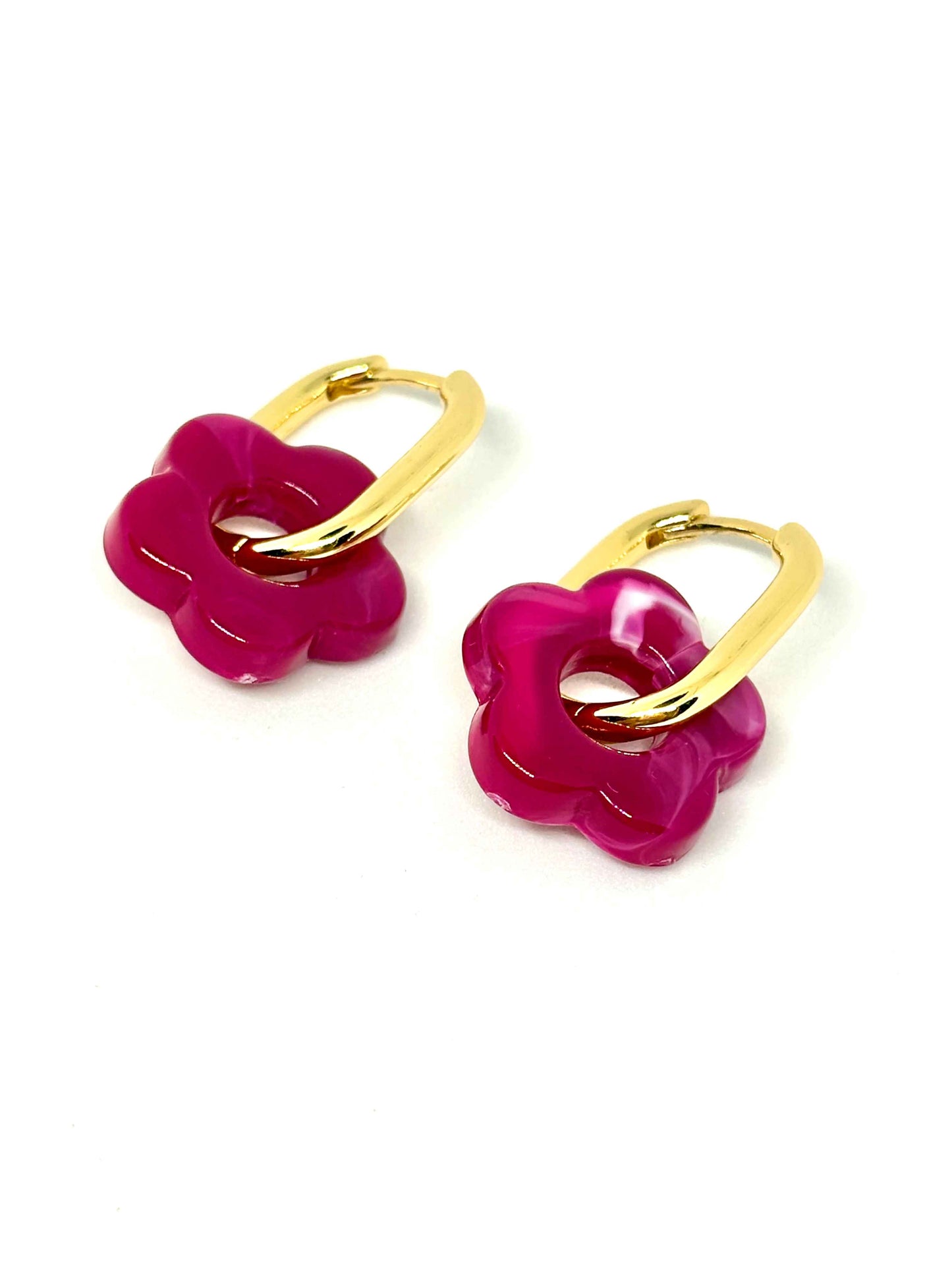 Boucles oreilles FLORA prune