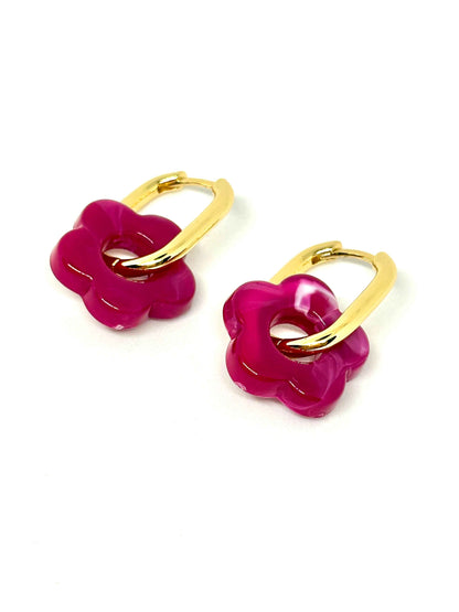 Boucles oreilles FLORA prune