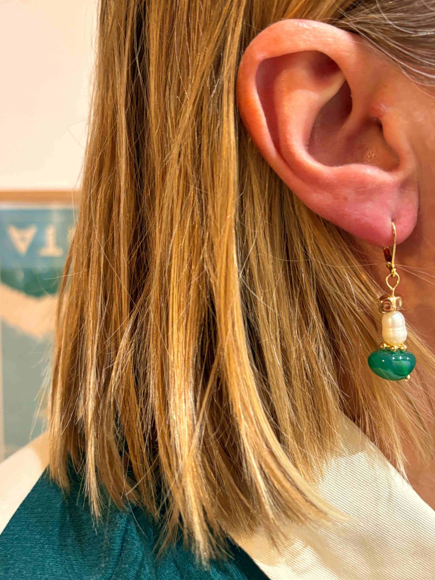 Boucles oreilles PERLA vert