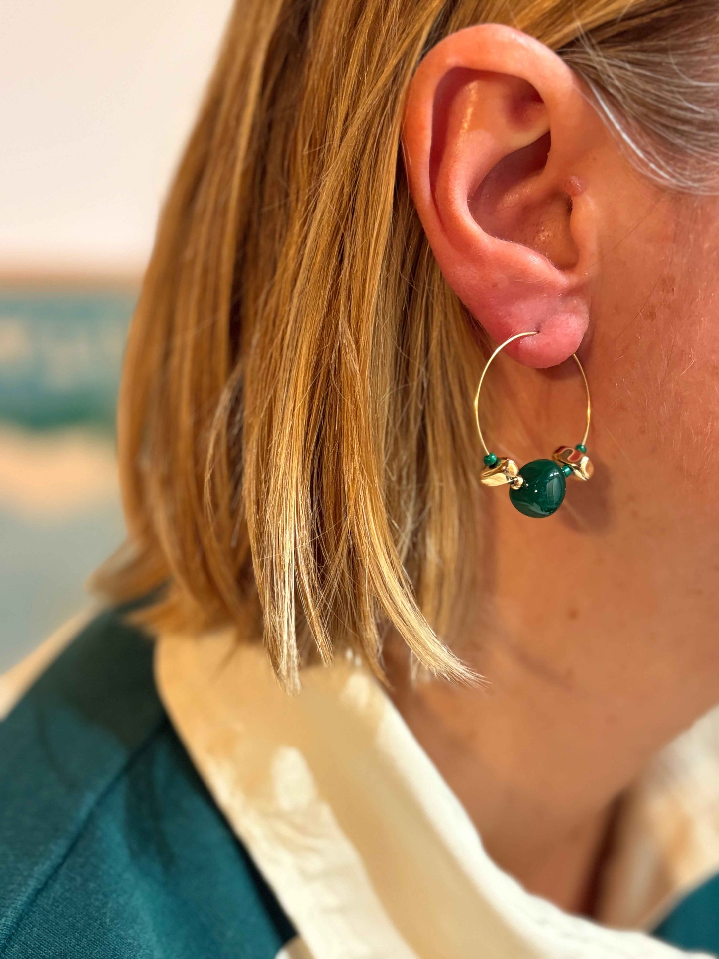 Boucles oreilles EMA vert