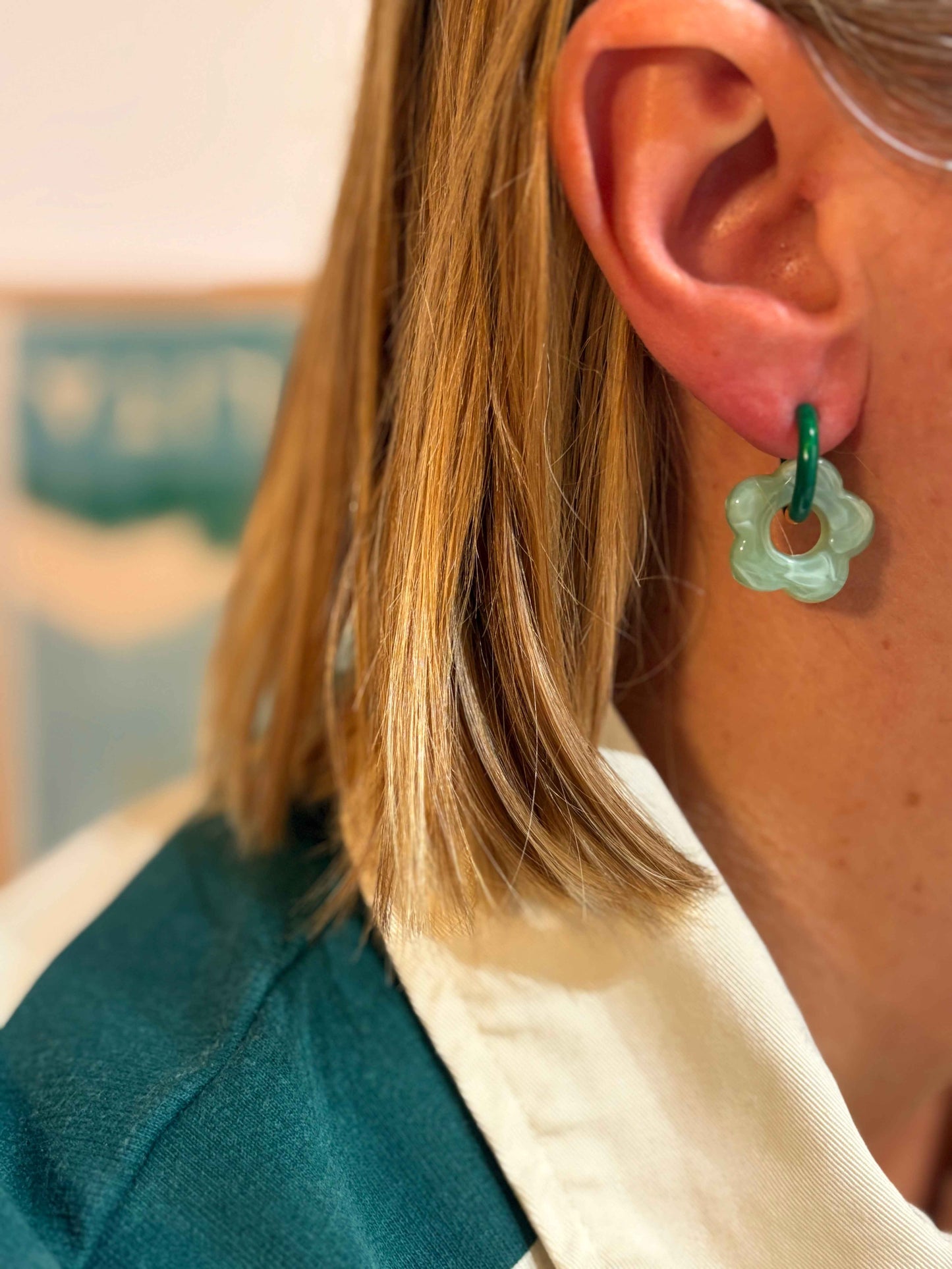 Boucles oreilles ONDA vert