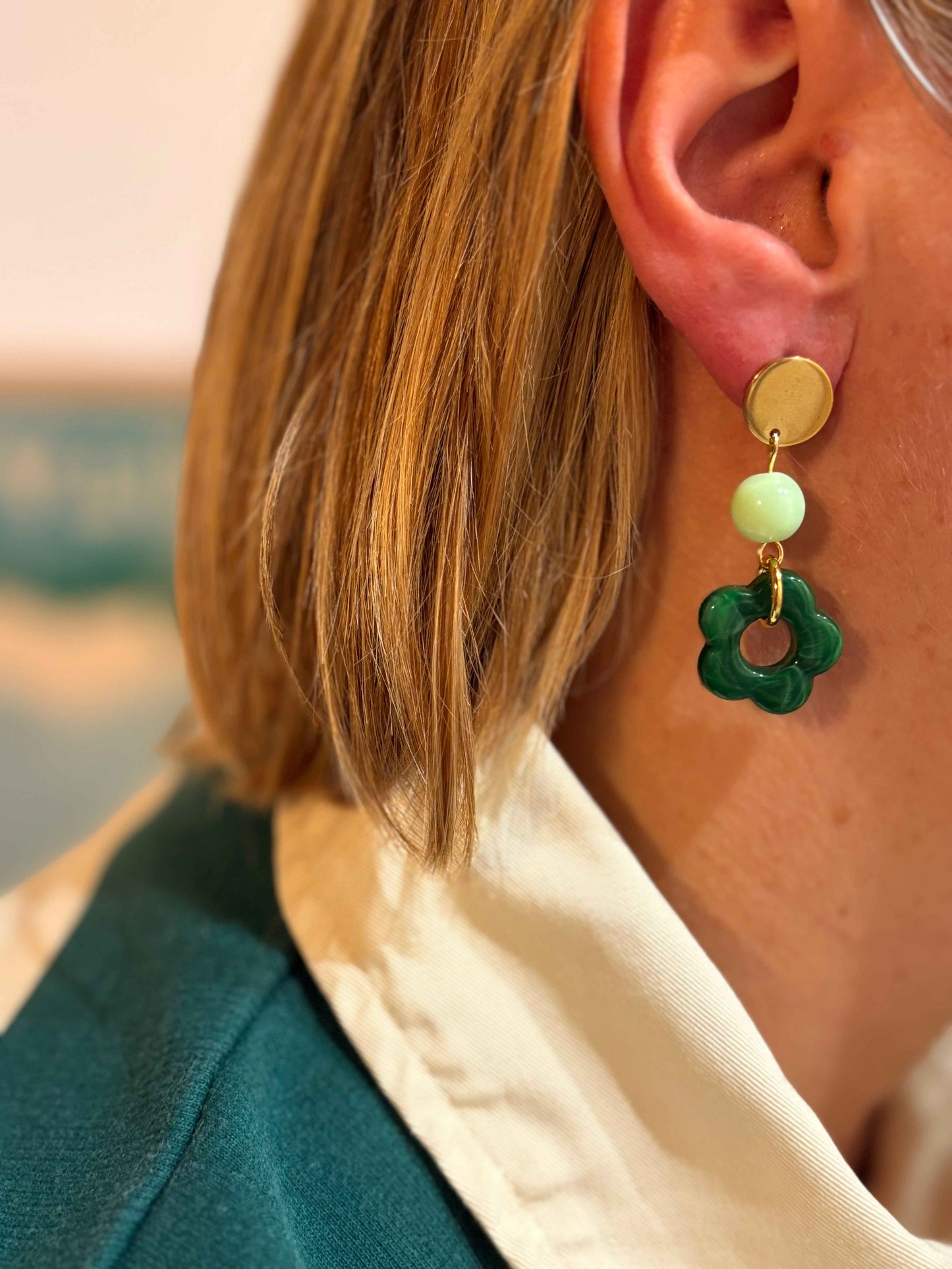 Boucles oreilles SUZY vert
