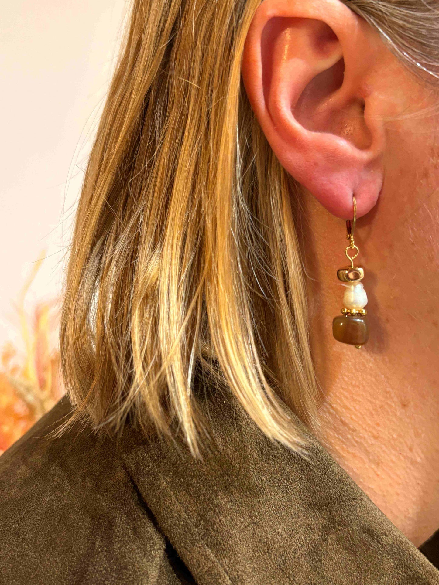 Boucles oreilles PERLA marron