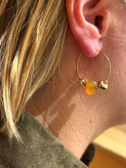 Boucles oreilles EMA marron